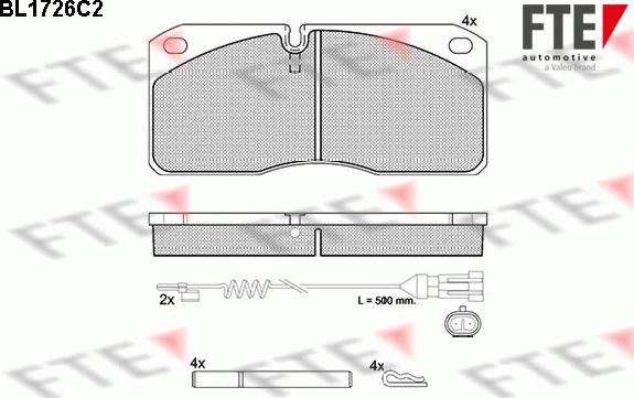 FTE BL1726C2 - Kit de plaquettes de frein, frein à disque cwaw.fr