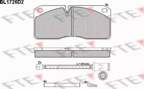 FTE BL1726D2 - Kit de plaquettes de frein, frein à disque cwaw.fr