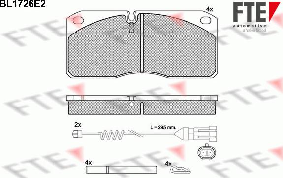 FTE BL1726E2 - Kit de plaquettes de frein, frein à disque cwaw.fr