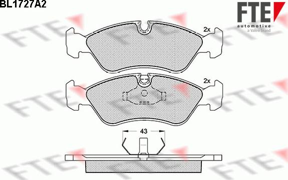 FTE BL1727A2 - Kit de plaquettes de frein, frein à disque cwaw.fr