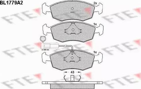 FTE BL1779A2 - Kit de plaquettes de frein, frein à disque cwaw.fr