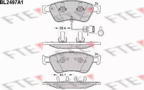 FTE BL2497A1 - Kit de plaquettes de frein, frein à disque cwaw.fr