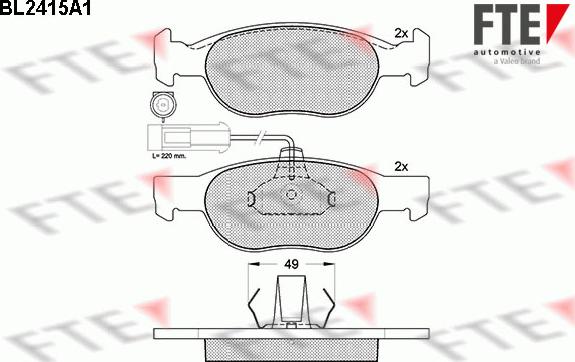 FTE BL2415A1 - Kit de plaquettes de frein, frein à disque cwaw.fr