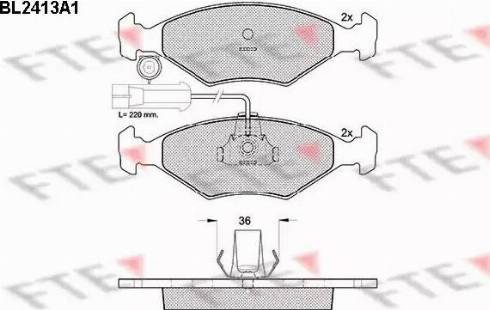 FTE BL2413A1 - Kit de plaquettes de frein, frein à disque cwaw.fr