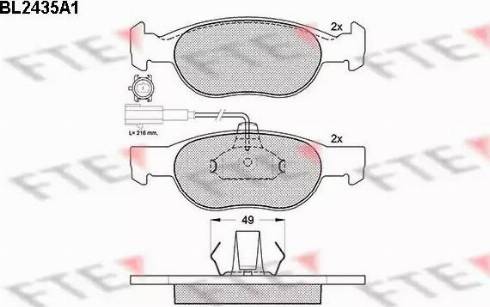 FTE BL2435A1 - Kit de plaquettes de frein, frein à disque cwaw.fr