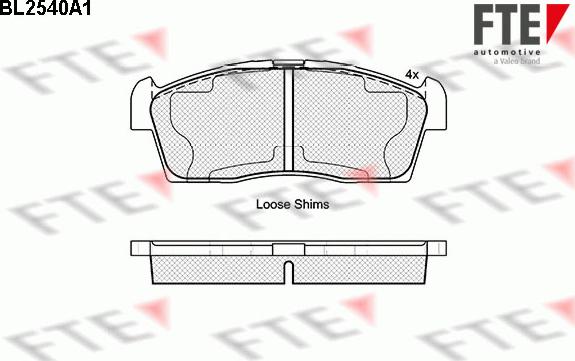 FTE BL2540A1 - Kit de plaquettes de frein, frein à disque cwaw.fr