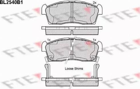 FTE BL2540B1 - Kit de plaquettes de frein, frein à disque cwaw.fr