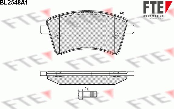 FTE BL2548A1 - Kit de plaquettes de frein, frein à disque cwaw.fr