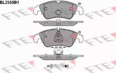 FTE BL2550B1 - Kit de plaquettes de frein, frein à disque cwaw.fr