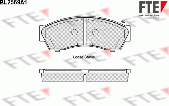 FTE BL2569A1 - Kit de plaquettes de frein, frein à disque cwaw.fr