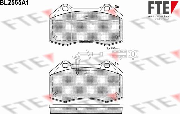 FTE BL2565A1 - Kit de plaquettes de frein, frein à disque cwaw.fr