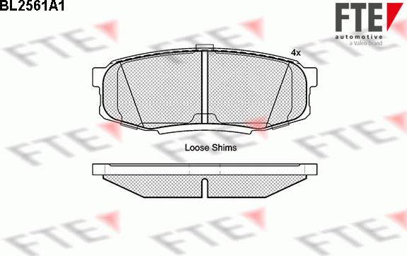 FTE BL2561A1 - Kit de plaquettes de frein, frein à disque cwaw.fr