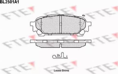 FTE BL2501A1 - Kit de plaquettes de frein, frein à disque cwaw.fr