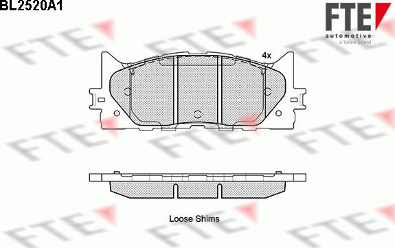 FTE BL2520A1 - Kit de plaquettes de frein, frein à disque cwaw.fr