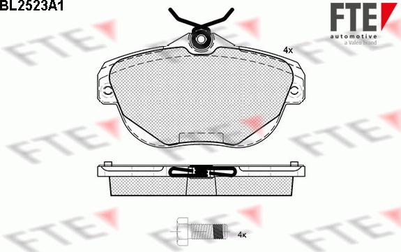 FTE BL2523A1 - Kit de plaquettes de frein, frein à disque cwaw.fr