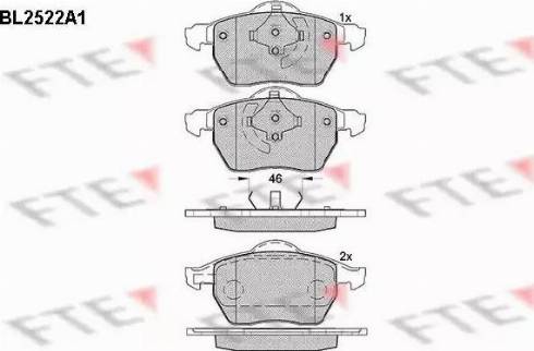 FTE BL2522A1 - Kit de plaquettes de frein, frein à disque cwaw.fr