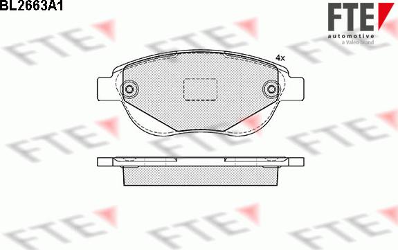 FTE BL2663A1 - Kit de plaquettes de frein, frein à disque cwaw.fr