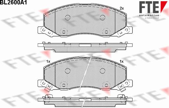 FTE BL2600A1 - Kit de plaquettes de frein, frein à disque cwaw.fr