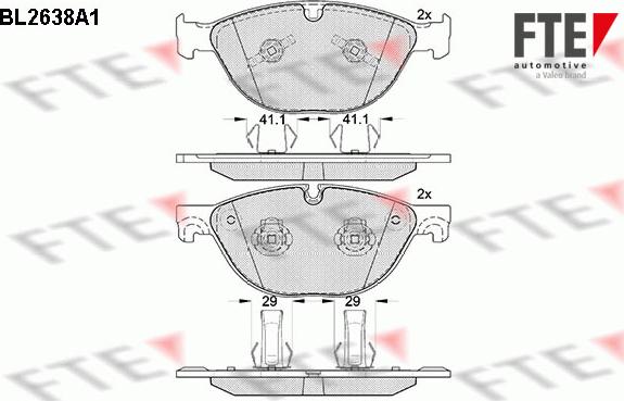 FTE BL2638A1 - Kit de plaquettes de frein, frein à disque cwaw.fr