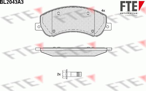 FTE BL2043A3 - Kit de plaquettes de frein, frein à disque cwaw.fr