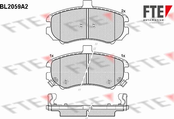 FTE BL2059A2 - Kit de plaquettes de frein, frein à disque cwaw.fr