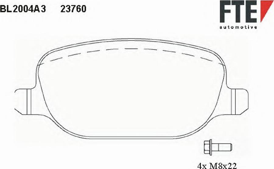 FTE BL2004A3 - Kit de plaquettes de frein, frein à disque cwaw.fr