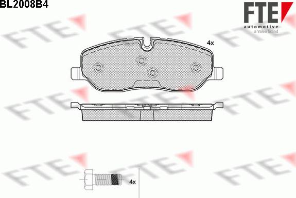 FTE BL2008B4 - Kit de plaquettes de frein, frein à disque cwaw.fr