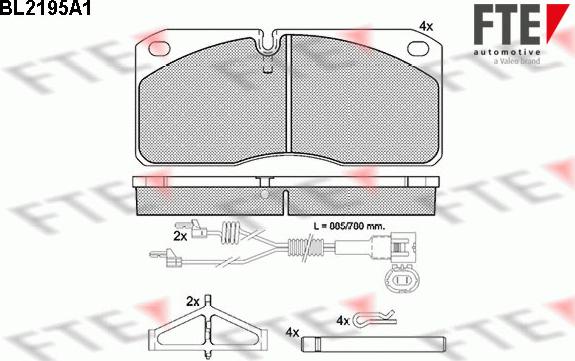 FTE BL2195A1 - Kit de plaquettes de frein, frein à disque cwaw.fr