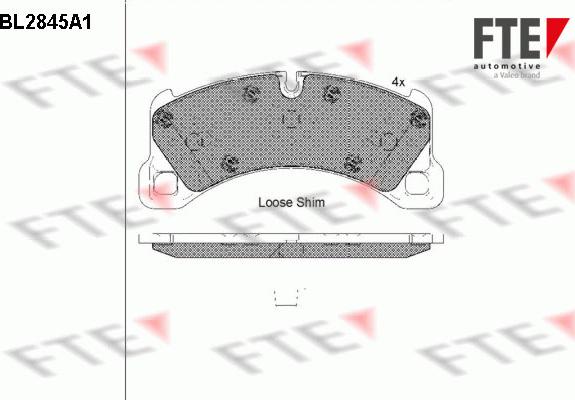 FTE BL2845A1 - Kit de plaquettes de frein, frein à disque cwaw.fr