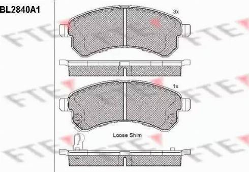 FTE BL2840A1 - Kit de plaquettes de frein, frein à disque cwaw.fr