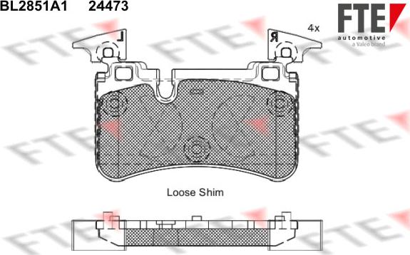 FTE BL2851A1 - Kit de plaquettes de frein, frein à disque cwaw.fr