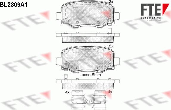 FTE BL2809A1 - Kit de plaquettes de frein, frein à disque cwaw.fr