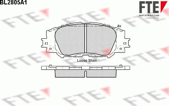 FTE BL2805A1 - Kit de plaquettes de frein, frein à disque cwaw.fr