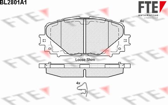 FTE BL2801A1 - Kit de plaquettes de frein, frein à disque cwaw.fr