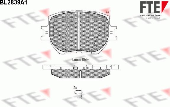 FTE BL2839A1 - Kit de plaquettes de frein, frein à disque cwaw.fr