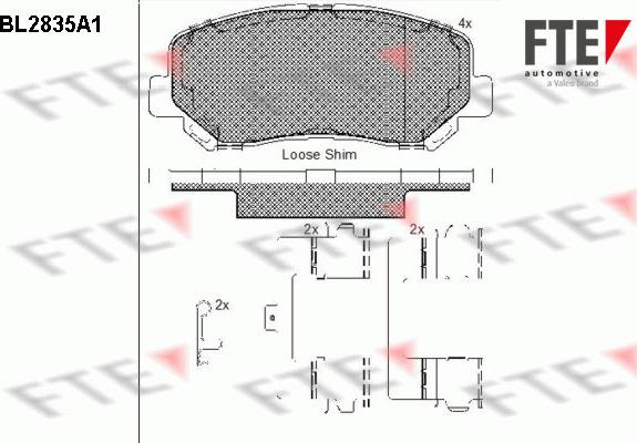 FTE BL2835A1 - Kit de plaquettes de frein, frein à disque cwaw.fr