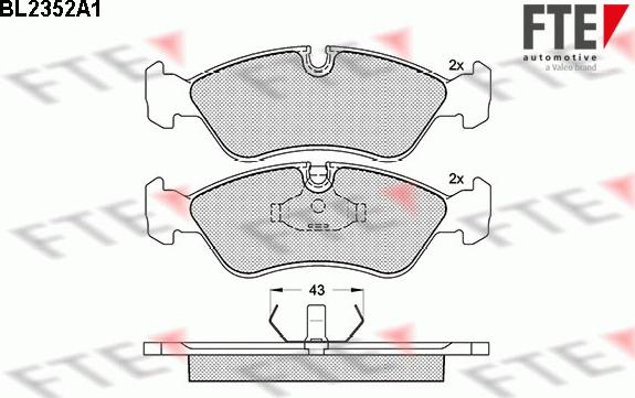 FTE BL2352A1 - Kit de plaquettes de frein, frein à disque cwaw.fr