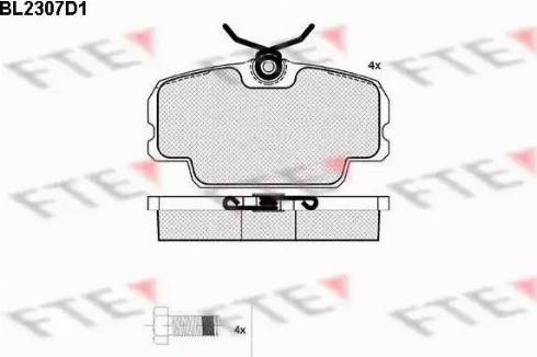 FTE BL2307D1 - Kit de plaquettes de frein, frein à disque cwaw.fr