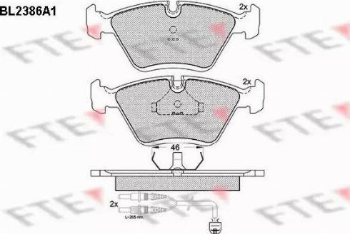 FTE BL2386A1 - Kit de plaquettes de frein, frein à disque cwaw.fr