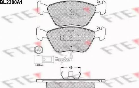 FTE BL2380A1 - Kit de plaquettes de frein, frein à disque cwaw.fr