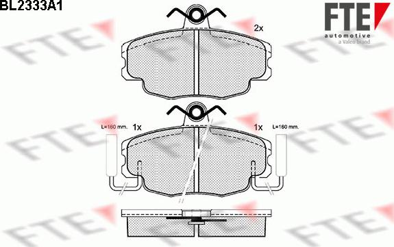 FTE BL2333A1 - Kit de plaquettes de frein, frein à disque cwaw.fr