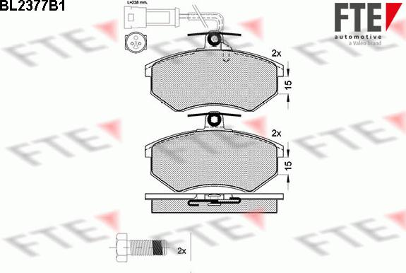 FTE BL2377B1 - Kit de plaquettes de frein, frein à disque cwaw.fr