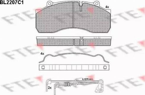 FTE BL2207C1 - Kit de plaquettes de frein, frein à disque cwaw.fr