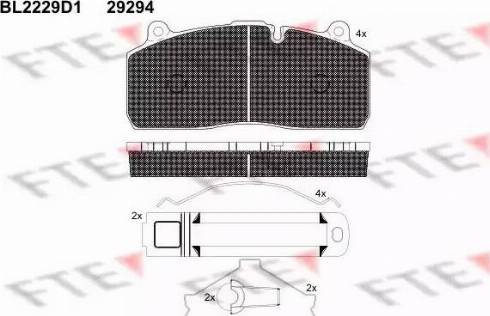 FTE BL2229D1 - Kit de plaquettes de frein, frein à disque cwaw.fr