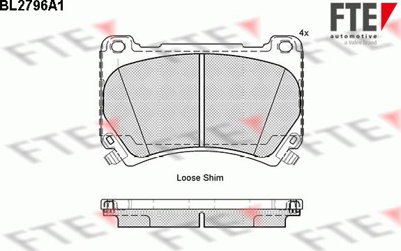 FTE BL2796A1 - Kit de plaquettes de frein, frein à disque cwaw.fr