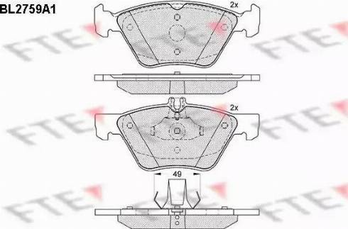 FTE BL2759A1 - Kit de plaquettes de frein, frein à disque cwaw.fr