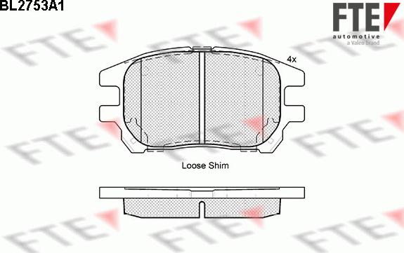 FTE BL2753A1 - Kit de plaquettes de frein, frein à disque cwaw.fr