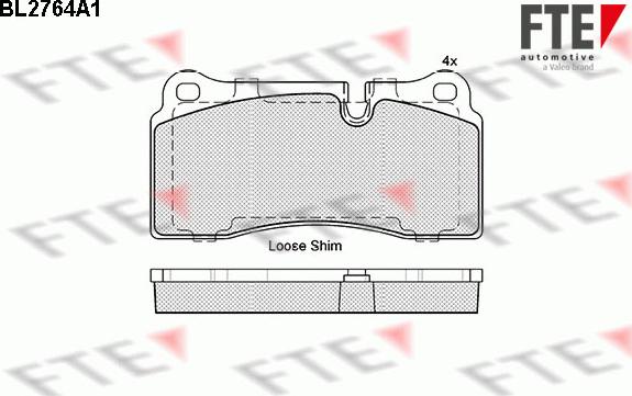 FTE BL2764A1 - Kit de plaquettes de frein, frein à disque cwaw.fr