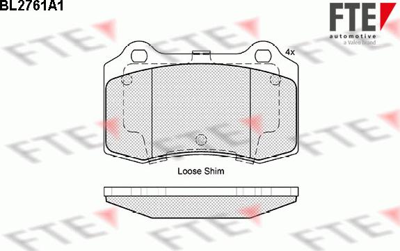 FTE BL2761A1 - Kit de plaquettes de frein, frein à disque cwaw.fr