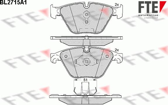 FTE BL2715A1 - Kit de plaquettes de frein, frein à disque cwaw.fr